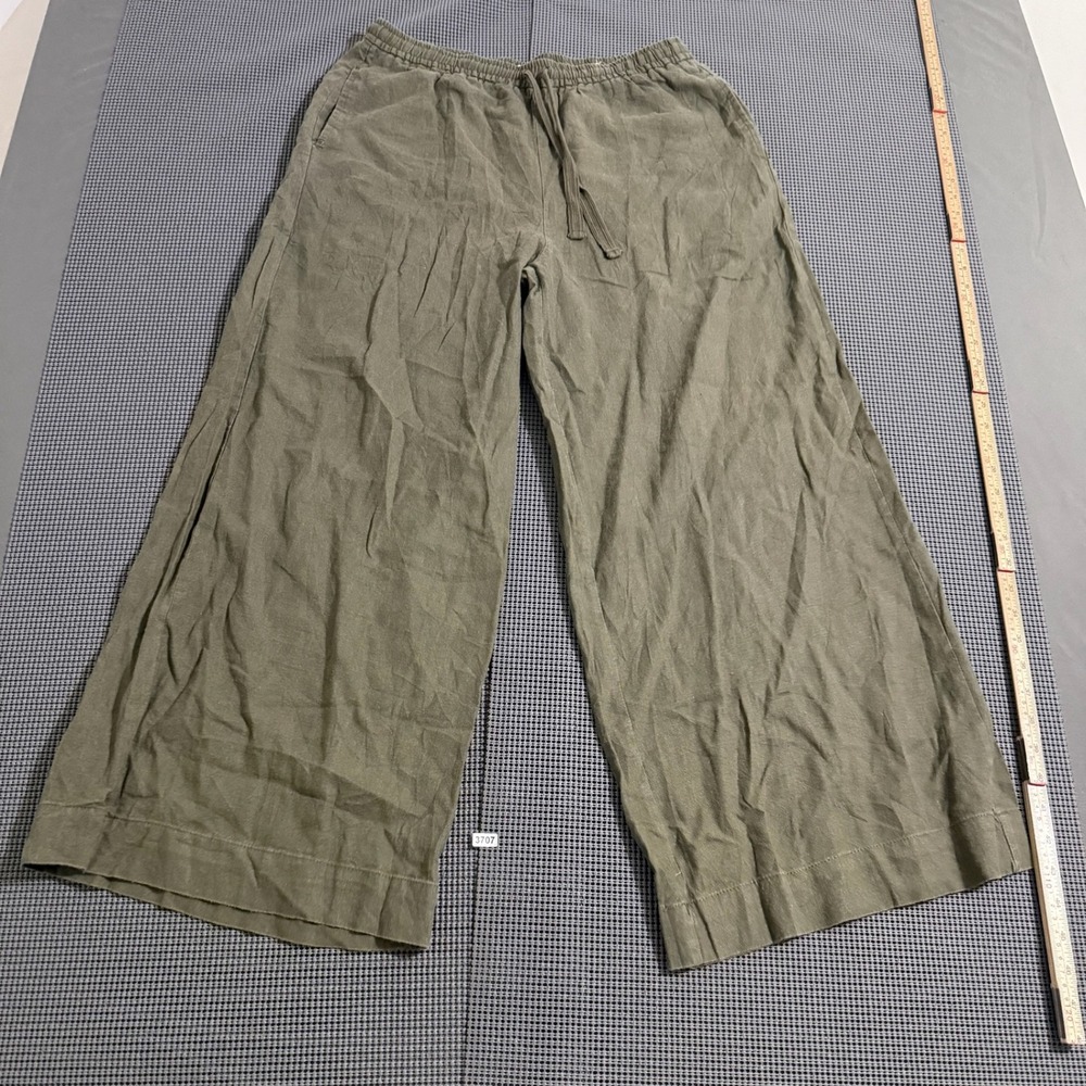 Max Studio London Olive Green Wide Leg Elastic Waist Pants Estimated Small